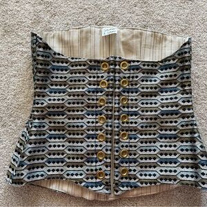 Damsel in this Dress Patterned Corset with Gold Accents